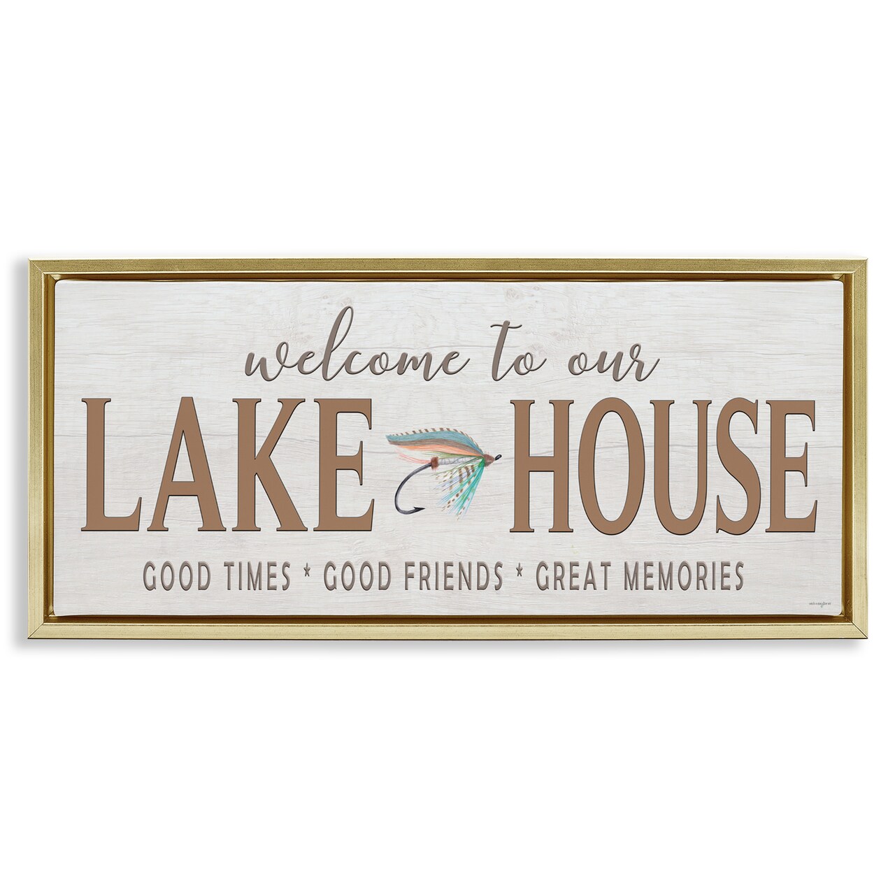 Stupell Industries Lake House Rustic Welcome Floating Frame, design by Seven Trees Design